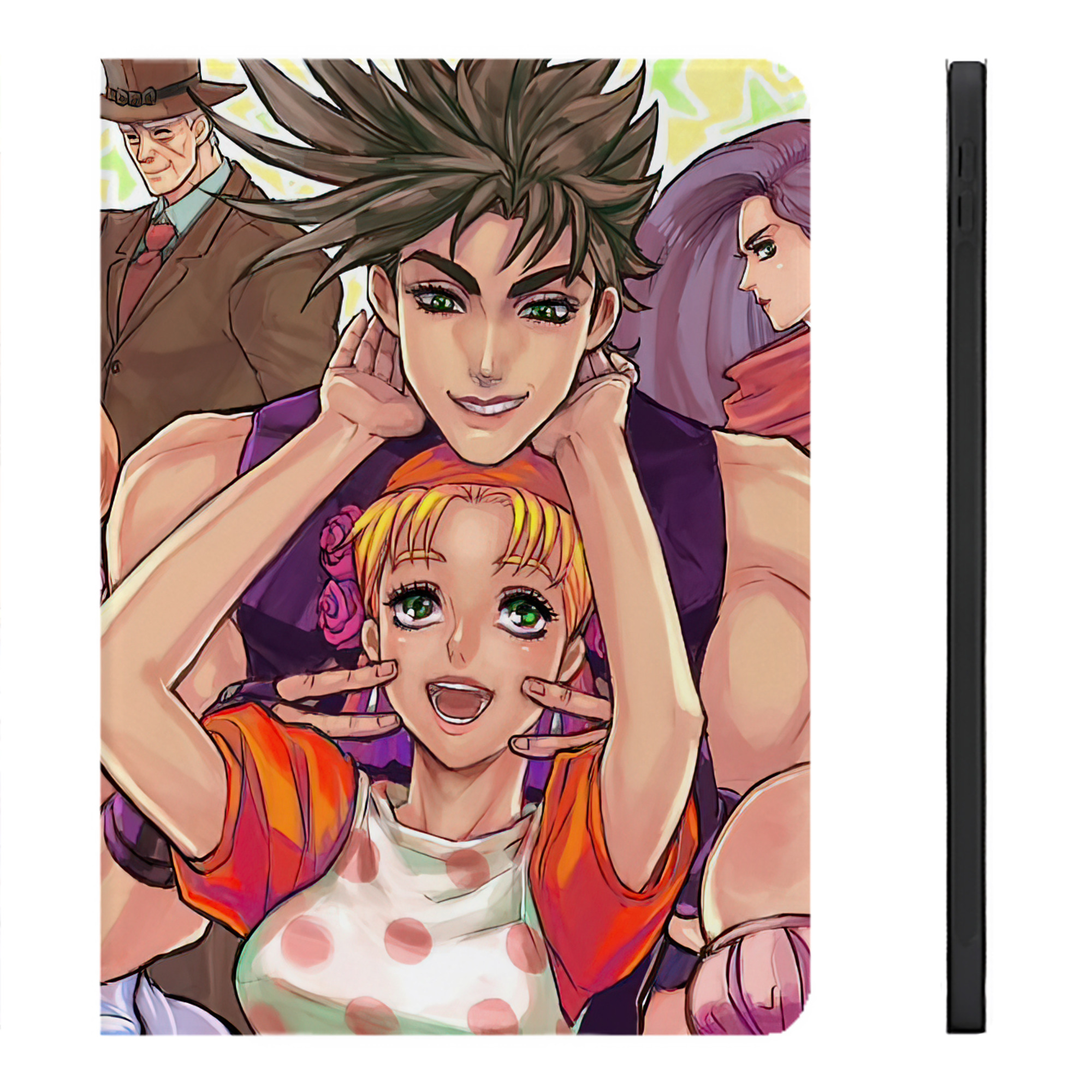 （画像用） ジョジョの奇妙な冒険 JoJo's Bizarre Adventure IPadケース ペンホルダー付き ブックスタイルデザイン